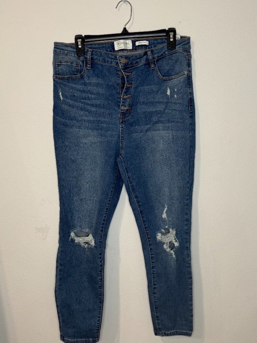 RE/Generation by Celebrity Pink High Rise Distressed Skinny Jeans Size 15/32